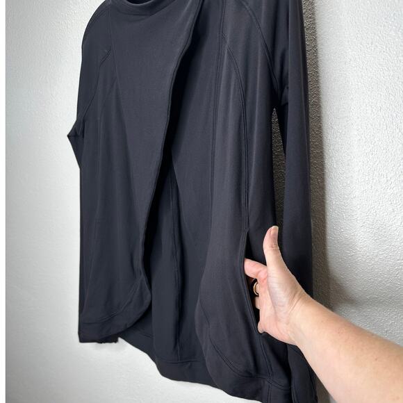Lululemon Black Long Sleeve Cardigan Style Snap Neck Button Collar 4 - Picture 6 of 11
